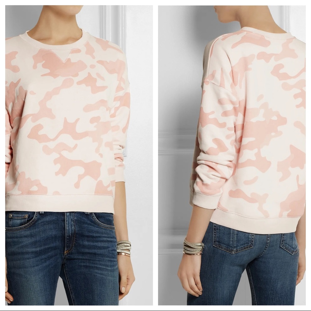 ZOE KARSSEN Pink / Peach Camo Crewneck Sweatshirt - Picture 2 of 10